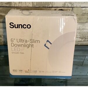 Sunco 6" Ultra Slim Downlight LED Light Smooth Trim 30005 Warm White‎ 2pk